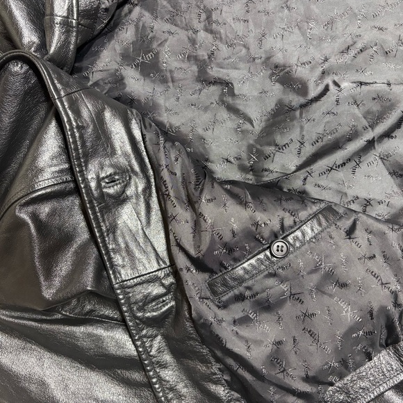 Maxima Wilsons Women's Sleek Black Leather Jacket Button Closure Pockets Size S - Picture 9 of 13